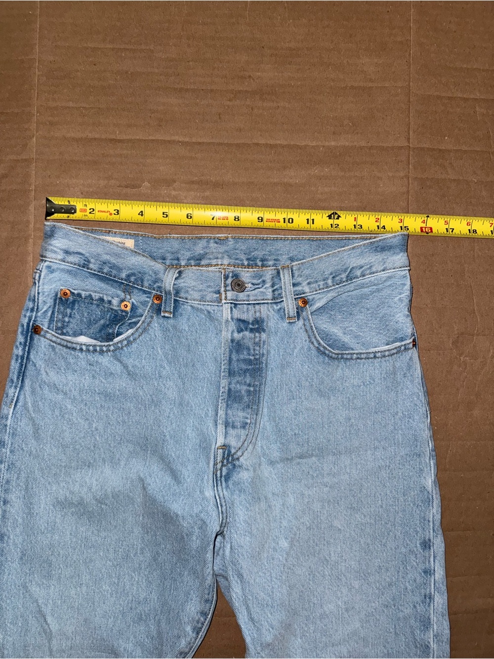 Levi’s 501 Original Light Wash Straight Leg Jeans 29x26 100% Cotton Button Fly - Picture 8 of 12